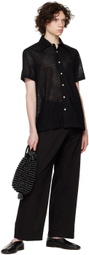 Factor's Black Lace Short Sleeve Shirt