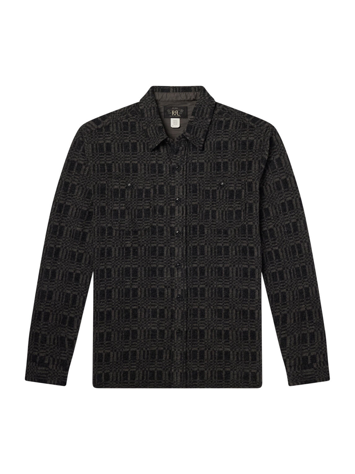 RRL - Wool-Blend Jacquard Overshirt - Black RRL