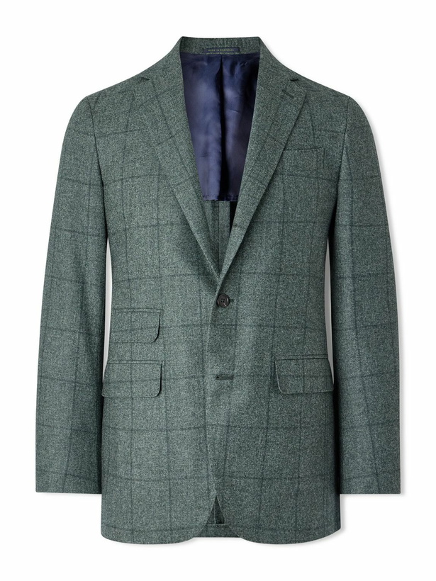 Photo: Sid Mashburn - Virgil Checked Wool, Cotton and Cashmere-Blend Blazer - Gray