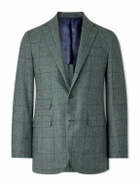 Sid Mashburn - Virgil Checked Wool, Cotton and Cashmere-Blend Blazer - Gray