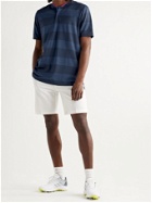 ADIDAS GOLF - Striped Primeknit Golf Polo Shirt - Blue - M