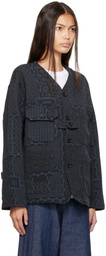 Engineered Garments Black & Navy Button-Up Cardigan