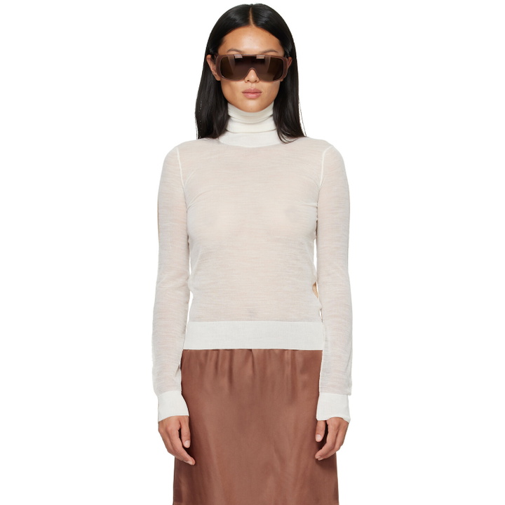 Photo: MM6 Maison Margiela White & Beige Front Back Pullover Turtleneck