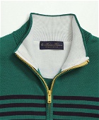 Brooks Brothers Men's Supima Cotton Half-Zip Mariner Stripe Sweater | Green