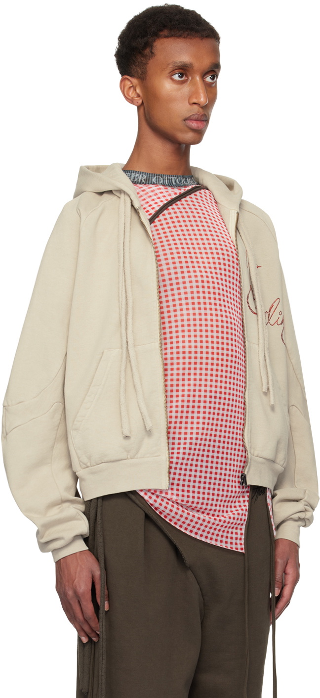 Ottolinger Beige Oversized Zip Hoodie