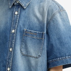 Givenchy Men's Short Sleeve Denim Shirt in Indigo Blue