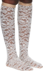 Valentino White Rebrode Lace Socks