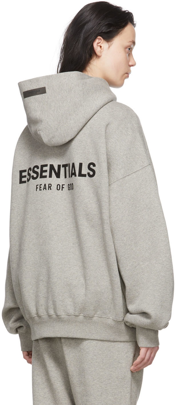 Essentials Gray Cotton Hoodie Essentials