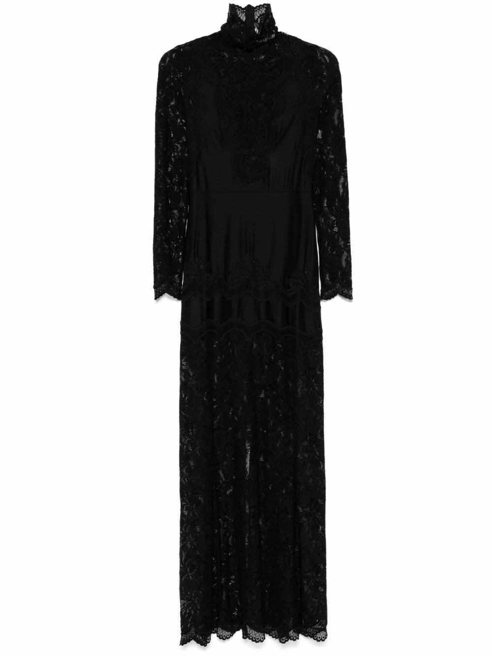 ワンピース Rabanne SS25 LONG LACE DRESS (25PJRO027PA0170 P001) Ivory long dress in lace – Rabanne