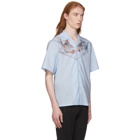 Prada Blue Celeste Native Floral Print Shirt