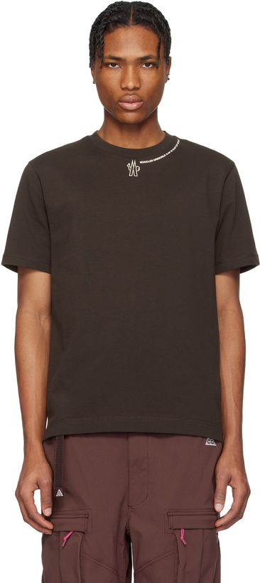 Photo: Moncler Grenoble Brown Logo Cotton T-shirt