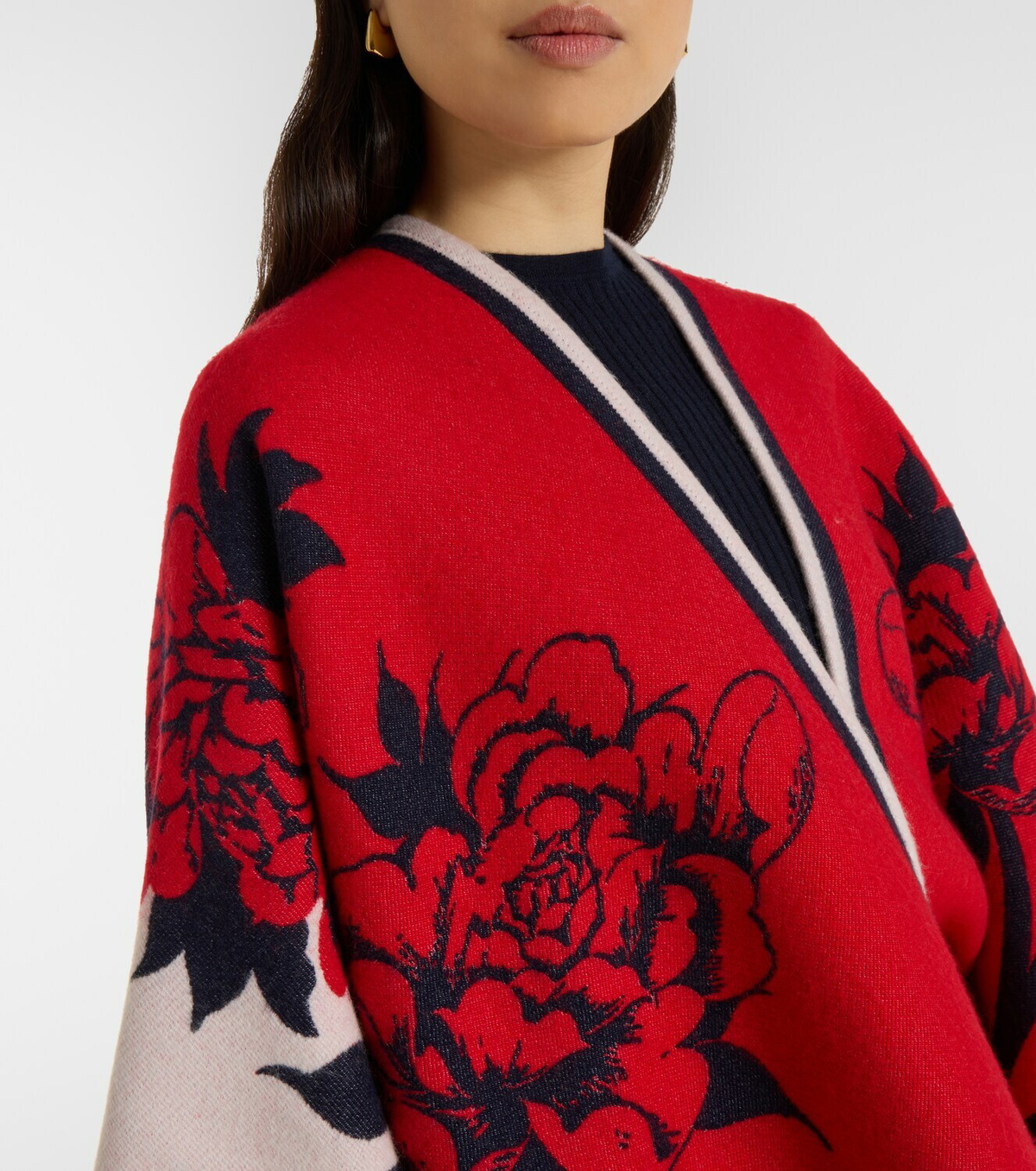 La DoubleJ Soul floral wool and silk poncho