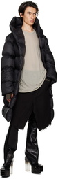 Rick Owens Black Hooded Down Jacket