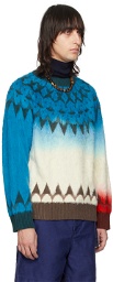 sacai Blue Jacquard Sweater