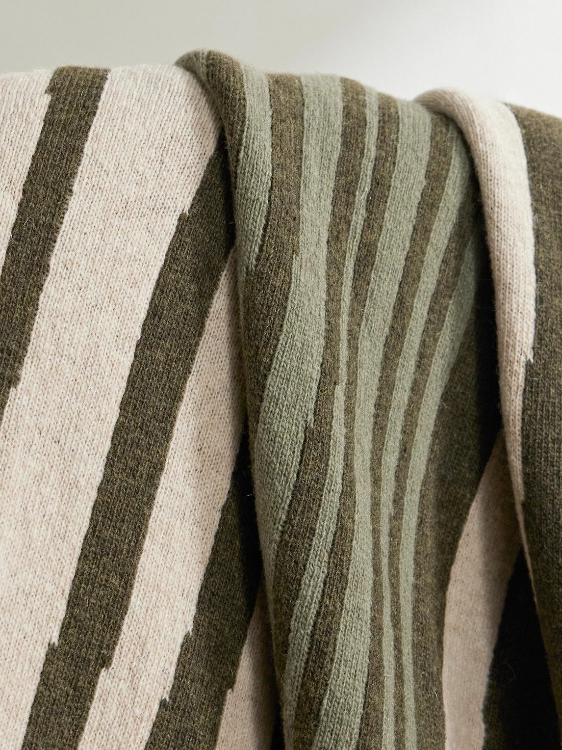 Soho Home - Orwell Striped Jacquard-Knit Wool-Blend Throw