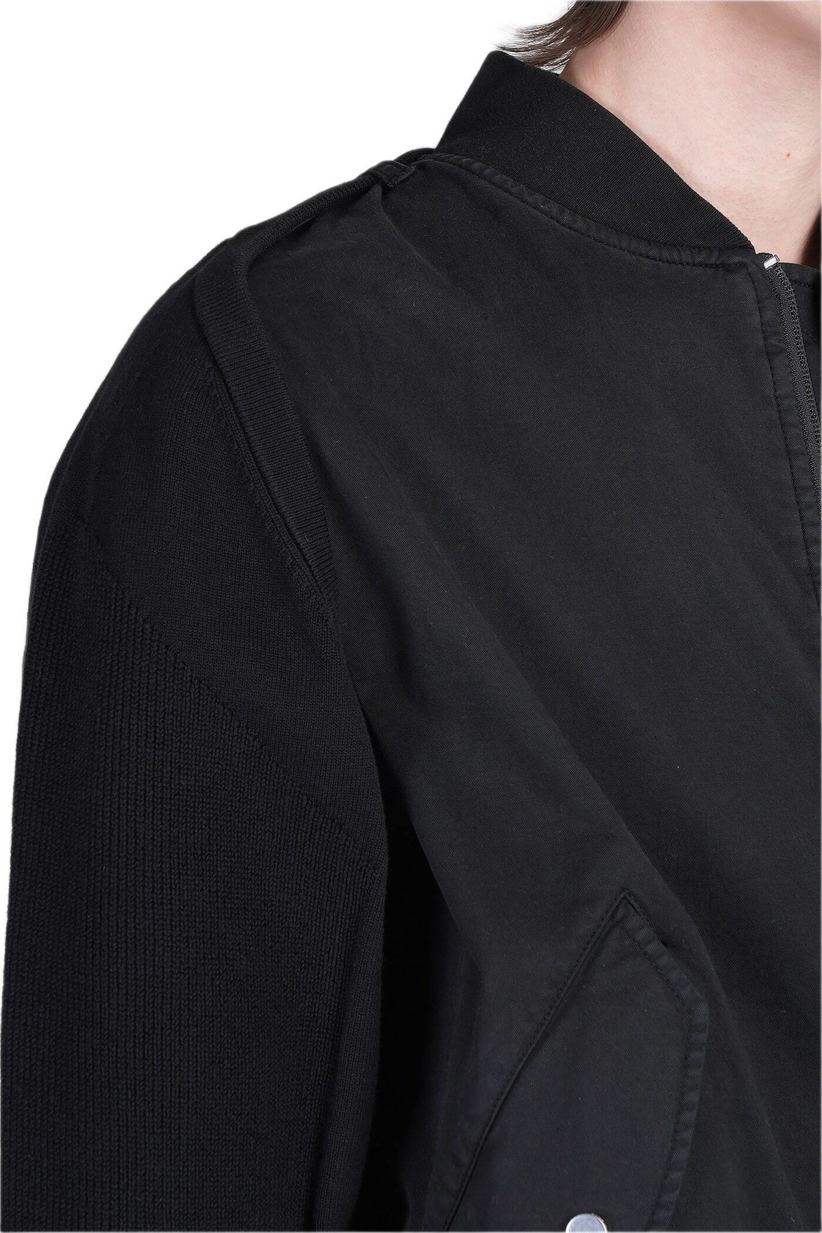 Helmut Lang Bomber Jacket In Black Cotton