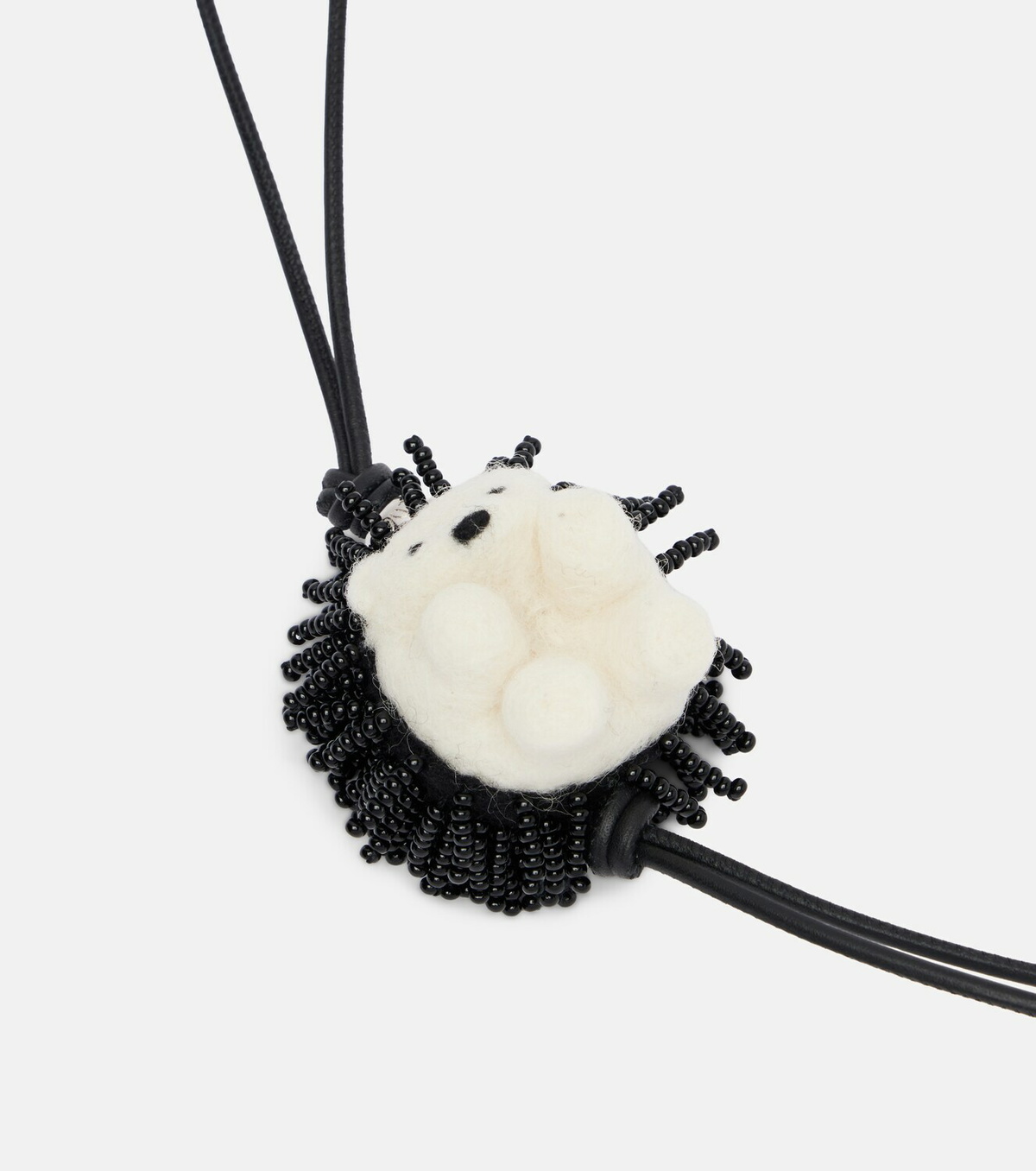 Loewe Hedgehog beaded wool bag charm