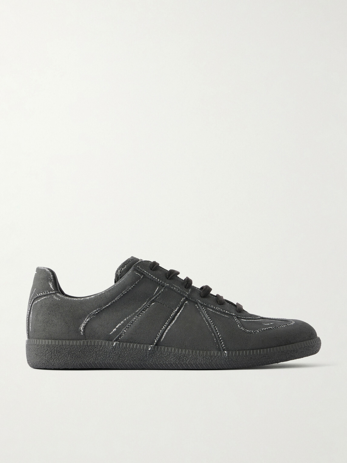 Maison Margiela - Replica Blackboard-Effect Leather Sneakers - Black