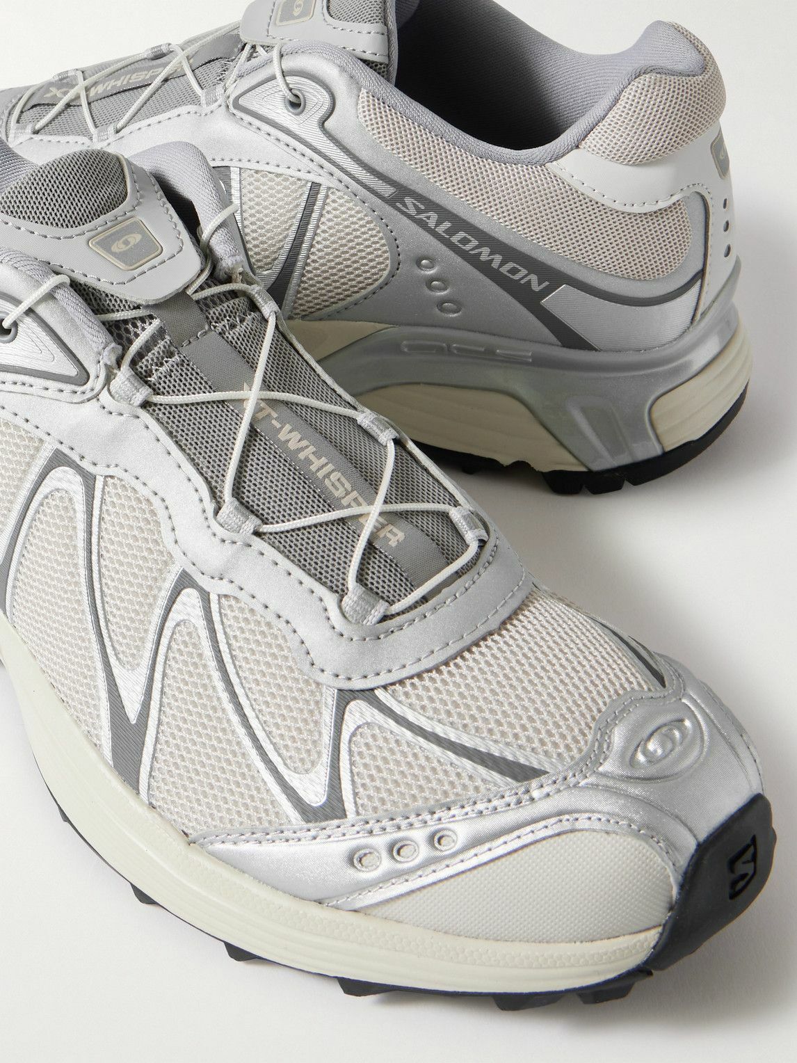 Salomon - XT-WHISPER Metallic Rubber-Trimmed Mesh Sneakers - Gray