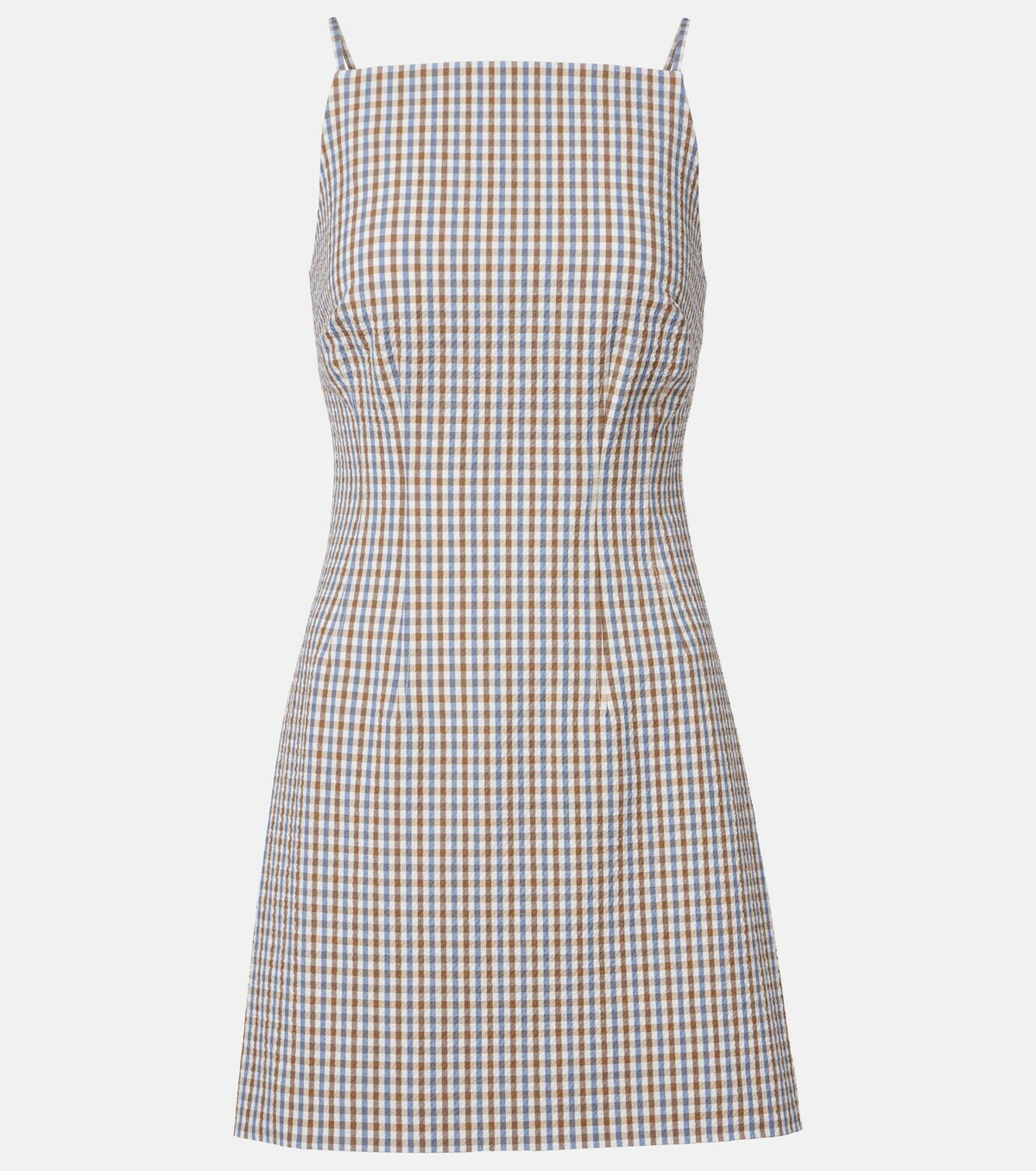 Veronica Beard Gingham cotton seersucker minidress
