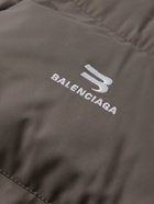 Balenciaga - Oversized Logo-Embroidered Quilted Shell Jacket - Brown