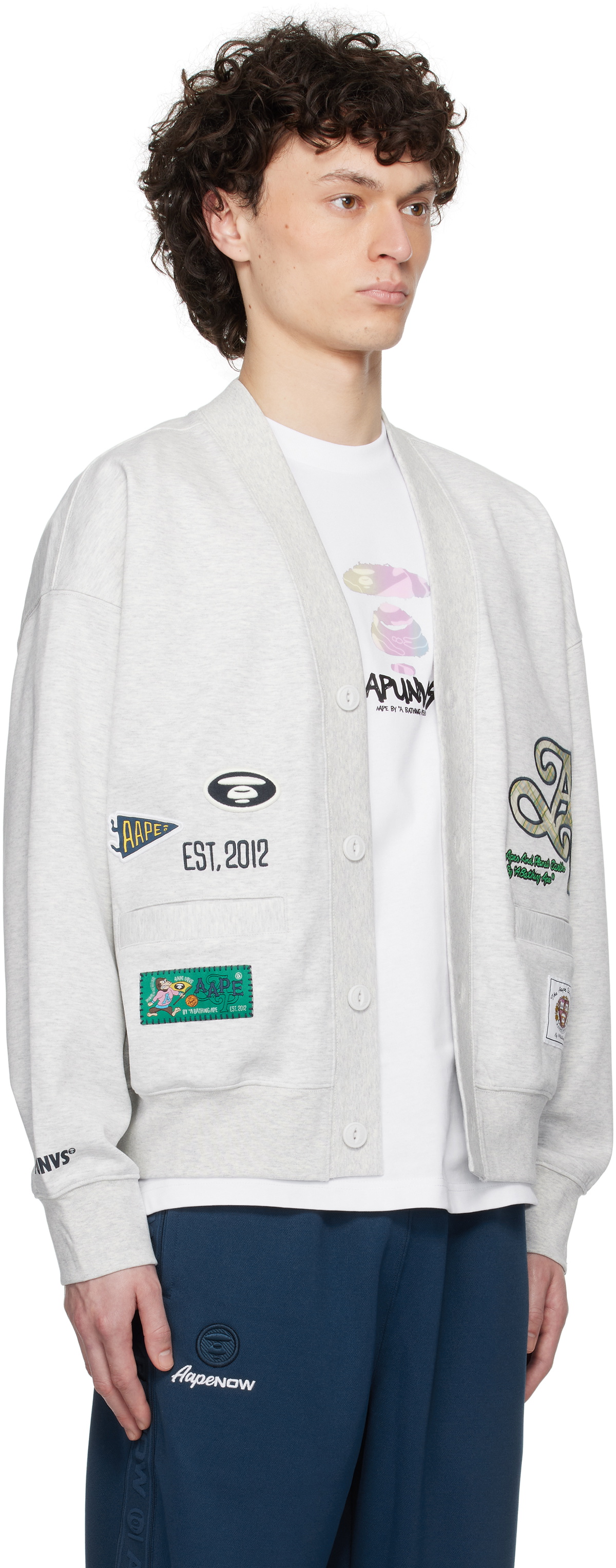 AAPE by A Bathing Ape Gray Main Cardigan