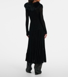 Blumarine Shearling-trimmed striped cardigan