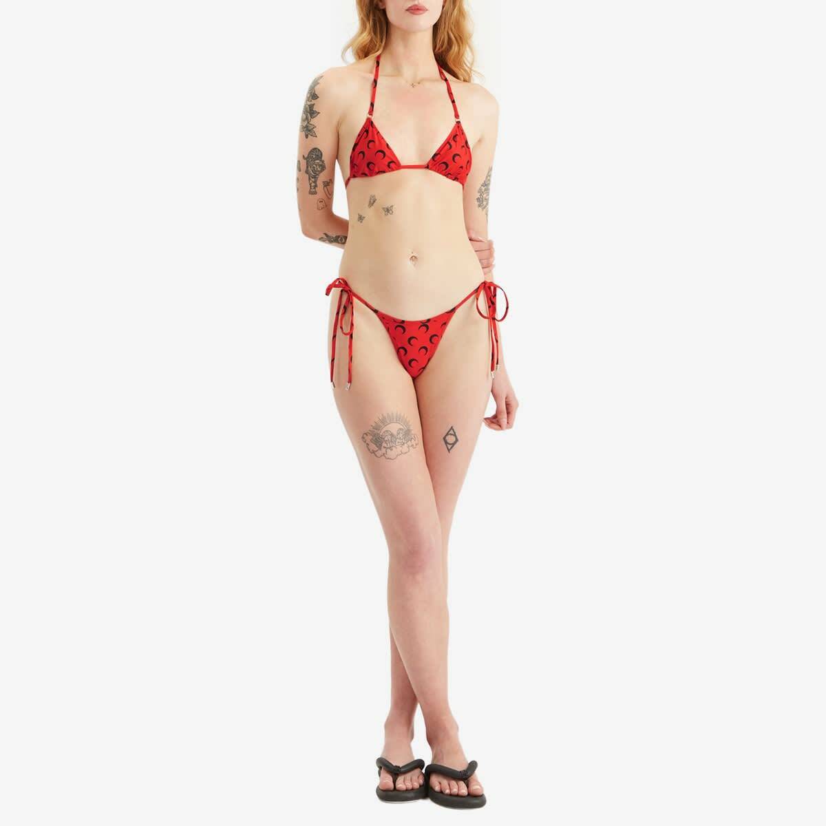 Marine Serre Women's Swimwear Jersey Bikini in Red