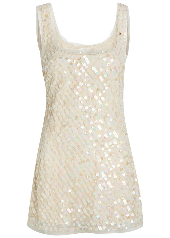 Photo: Loveshackfancy Calise Sequin-embellished Tulle Mini Dress White