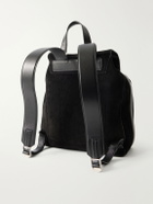 TOM FORD - T Line Leather-Trimmed Perforated Suede Backpack