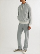 Oliver Spencer Loungewear - Striped Cotton-Jersey Hoodie - Gray
