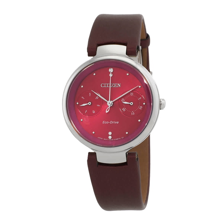 Photo: Citizen L Eco-Drive Red Dial Ladies Watch FD1100-10X