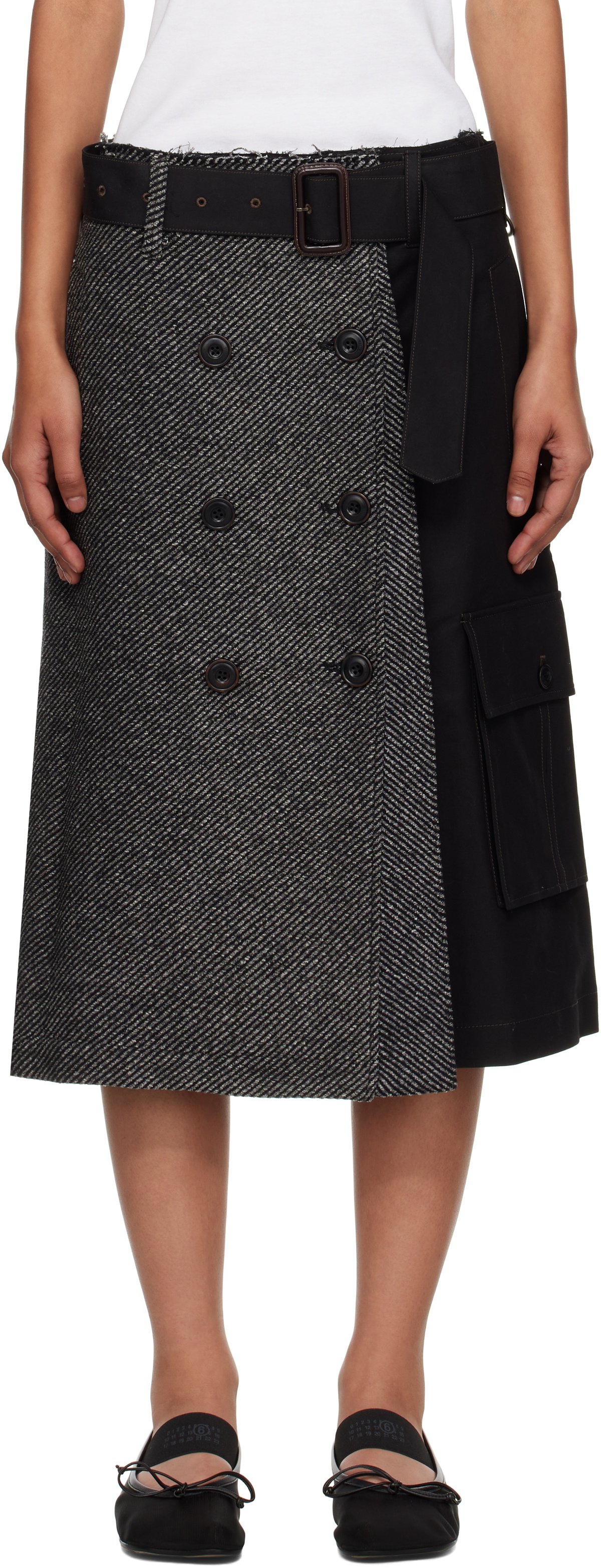 Andersson Bell Black Whitney Trench Pleats Midi Skirt