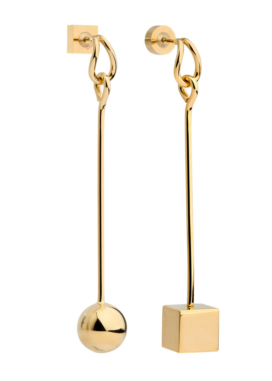 Jacquemus Les Boucles Nodo Mismatched Drop Earrings - Gold
