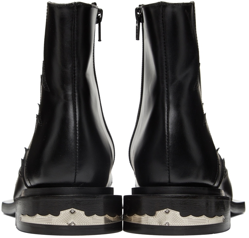 Toga Virilis Black Leather Embellished Boots Toga Virilis