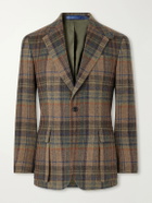 Polo Ralph Lauren - Suede-Trimmed Checked Wool Blazer - Green