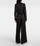 The Sei Tie-front silk blouse