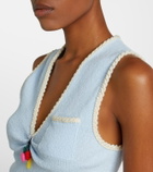 Prada Embellished cotton-blend bouclé crop top