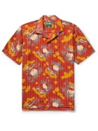 GITMAN VINTAGE - Camp-Collar Printed Recycled TENCEL Shirt - Red