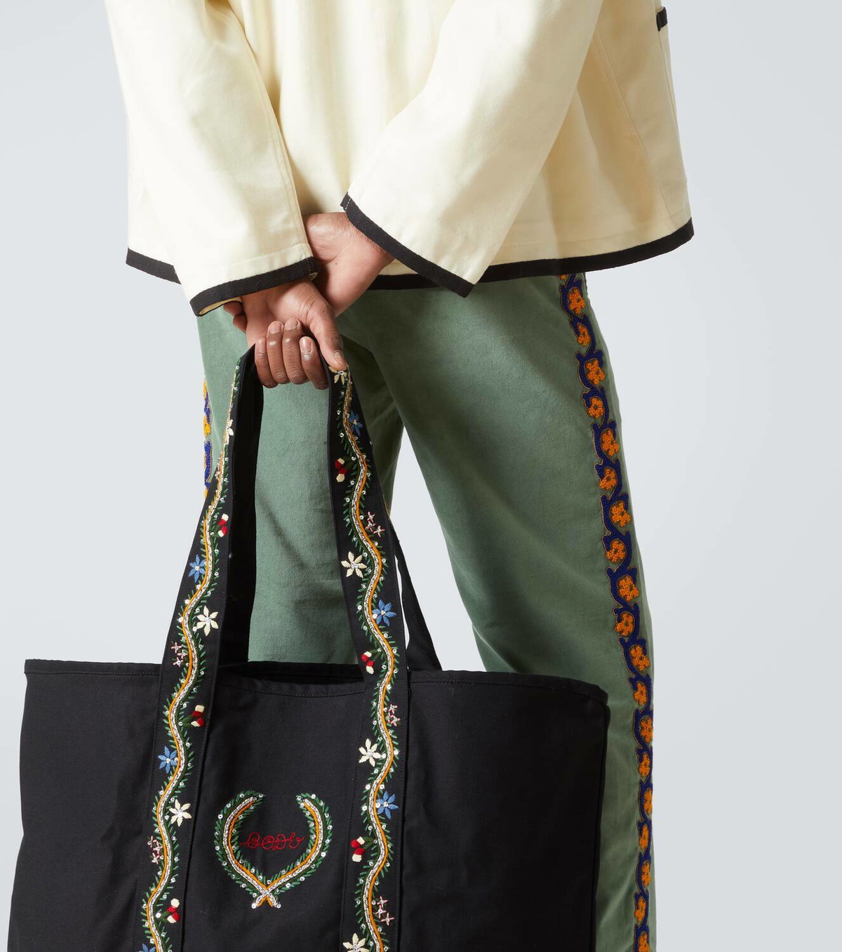 Bode Alpineflower sequined tote bag