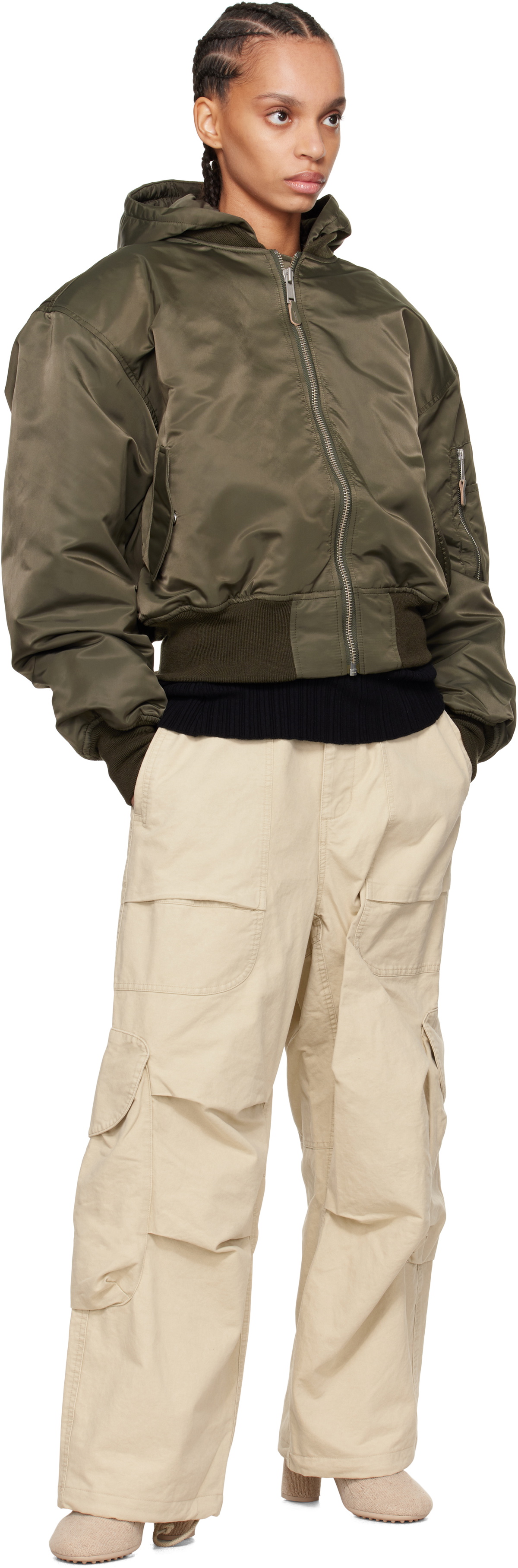 Entire Studios Khaki Broad Bomber Jacket Entire Studios