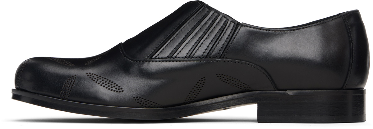 Stefan Cooke Black Perforated Slip On Loafers