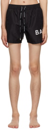 Balmain Black Printed Swim Shorts