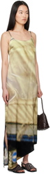Serapis Multicolor Draped Tarp Silk Maxi Dress