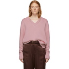 AMI Alexandre Mattiussi Pink Oversized Logo Sweater