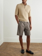 De Bonne Facture - Straight-Leg Pleated Wool Shorts - Green