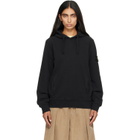 Stone Island Black 6100048 Brushed Organic Cotton Fleece Hoodie