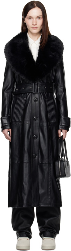 Photo: Stand Studio Black Lilah Faux-Leather Coat