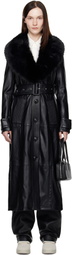 Stand Studio Black Lilah Faux-Leather Coat