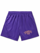 Throwing Fits - Straight-Leg Logo-Print Mesh Shorts - Purple